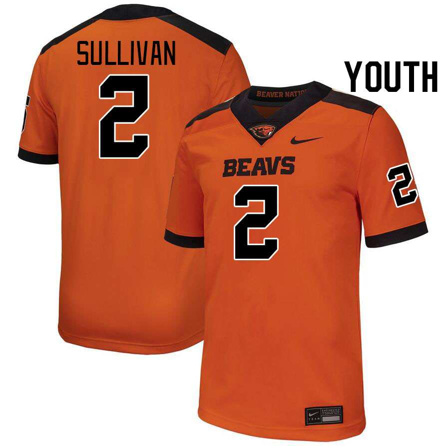 Youth #2 Aiden Sullivan Oregon State Beavers College Football Jerseys Stitched-Orange